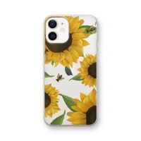 Sunflower and bees: iPhone 12 Transparant Hoesje