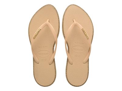 Havaianas Slim Point Glitter dark brown golde Beige maat 3738 Havaianas Slim Point Glitter dark brown golde Beige maat 3738