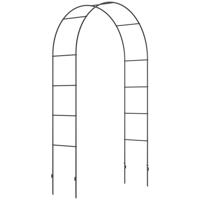 Rozenboog - Tuinboog voor klimplanten - Klimboog - Planten - Decoratie tuin - Metaal - Zwart -1,40 x 0,40 x 2,40 m