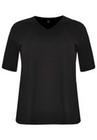 Yoek T-shirt v-hals relax fit | Zwart | Maat 42/44