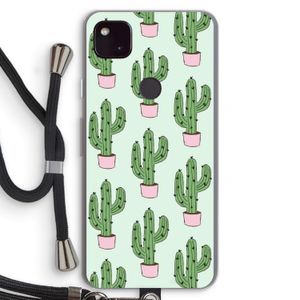 Cactus Lover: Pixel 4a 5G Transparant Hoesje met koord