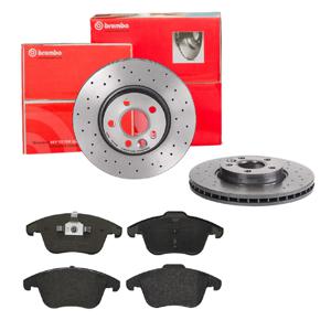 Remmenset, remschijf BREMBO, Remschijftype: Geperforeerd / Geventileerd, Inbouwplaats: Vooras, u.a. für Land Rover, Ford, Volvo