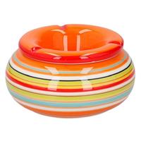 Storm asbak - oranje/multi-kleur - 13 x 7 cm - keramiek - terras/buiten asbak - tuinasbak Storm asbak - oranje/multi-kleur - 13 x 7 cm - keramiek - terras/buiten asbak - tuinasbak