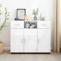 Dressoir Hoogglans wit 88.5 x 30.5 x 73 cm Bewerkt hout