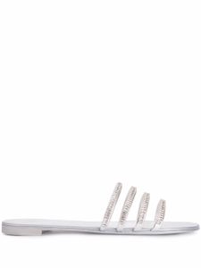 Giuseppe Zanotti claquettes Iride à ornements en cristal - Argent