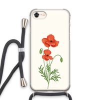 Red poppy: iPhone 7 Transparant Hoesje met koord