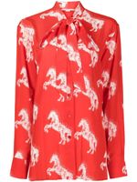 Stella McCartney blouse imprimée en soie à col lavallière - Rouge - thumbnail