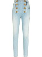 Balmain jean skinny à taille haute - Bleu