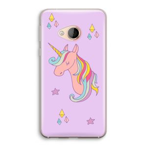 Roze eenhoorn: HTC U Play Transparant Hoesje