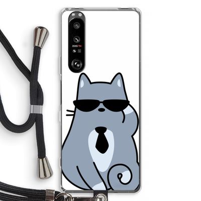 Cool cat: Sony Xperia 1 III Transparant Hoesje met koord