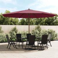 VidaXL Parasol met houten paal 400x273 cm bordeauxrood