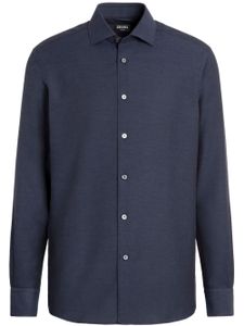 Zegna chemise Cashco en coton mélangé - Bleu