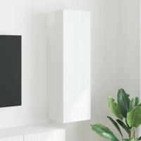 TV Wandkast Glanzend Wit 30 x 31 x 100 cm Bewerkt hout