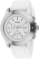 Horlogeband Fossil BQ1179 Silicoon Wit 22mm