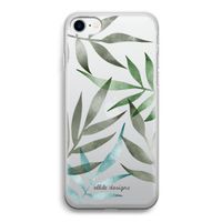Tropical watercolor leaves: iPhone SE 2020 Transparant Hoesje