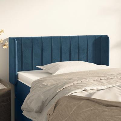 Hoofdbord met randen 103x16x78/88 cm fluweel donkerblauw