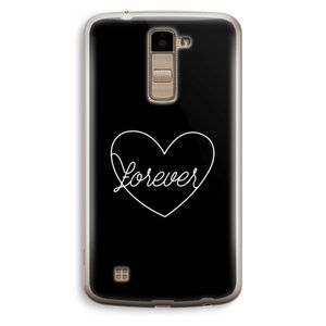 Forever heart black: LG K10 (2016) Transparant Hoesje
