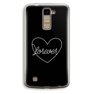 Forever heart black: LG K10 (2016) Transparant Hoesje