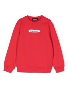 Dsquared2 Kids Katoenen sweater met logoprint - Rood