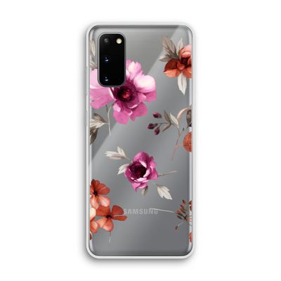 Geschilderde bloemen: Samsung Galaxy S20 Transparant Hoesje