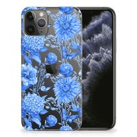 TPU Case voor Apple iPhone 11 Pro Flowers Blue - thumbnail