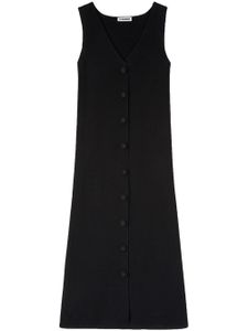 Jil Sander robe mi-longue à col v - Noir