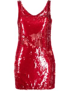 STAUD robe courte Eclipse à ornements en sequins - Rouge