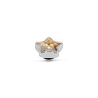 Melano Twisted Star Steentje Champagne Zilver - thumbnail