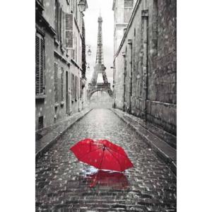 Poster Paris Umbrella Red 61x91,5cm