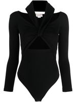 Alexander McQueen cut-out halterneck bodysuit - Noir - thumbnail