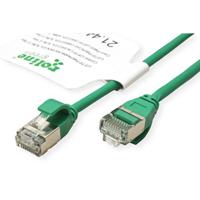 ROLINE GREEN F/UTP DataCenter Patchkabel Cat.6A (Class EA), LSOH, extra dun, groen, 0,3 m - thumbnail