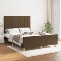 Bedframe zonder matras stof donkerbruin 140x190 cm