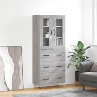 Hoge kast 69,5x34x180 cm bewerkt hout grijs sonoma eikenkleurig