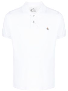 Vivienne Westwood polo en coton à broderies Orb - Blanc