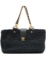 CHANEL Pre-Owned sac cabas tressé à loquet CC (2005-2006) - Noir