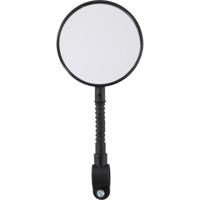 Dunlop Fietsspiegel - D8 cm - flexibel draaibaar - met reflector - zwart - rond - 27 cm