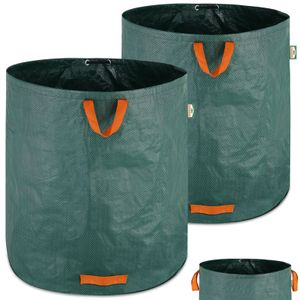 Opvouwbare tuinzak - tuintas XXL van robuust PP , 500 liter per zak , set van 2 stuks