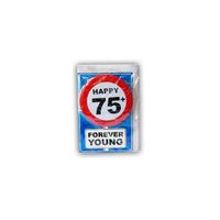 Happy Birthday kaart met button 75 jaar   -