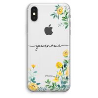 Gele bloemen: iPhone XS Max Transparant Hoesje