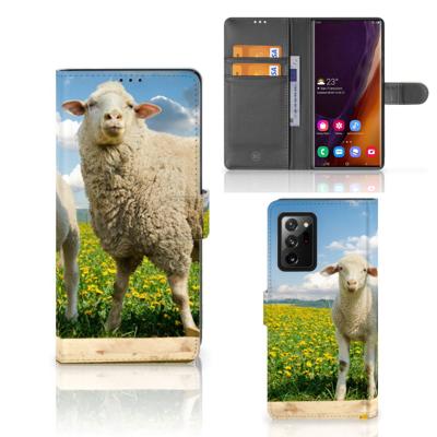 Samsung Galaxy Note20 Ultra | Telefoonhoesje | Met pasjeshouder | Schaap en Lammetje