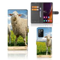 Samsung Galaxy Note20 Ultra | Telefoonhoesje | Met pasjeshouder | Schaap en Lammetje