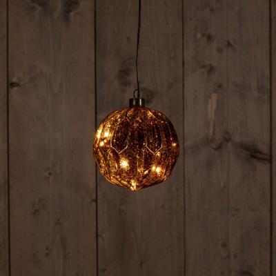 Glass Ball Antique Gold 12Cm 10Led Classic Warm / Mercu - Annas collection
