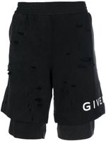 Givenchy short de sport à logo imprimé - Noir