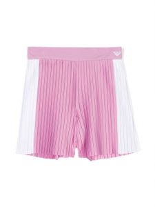 Emporio Armani Kids short plissé à empiècements contrastants - Rose