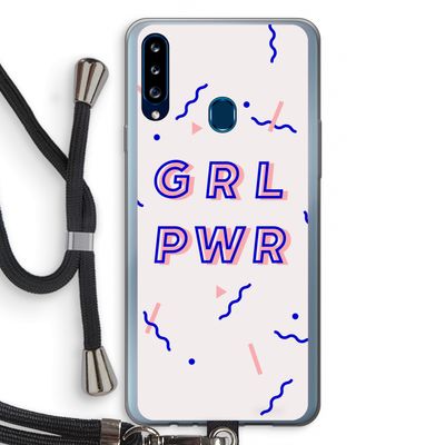 GRL PWR: Samsung Galaxy A20s Transparant Hoesje met koord