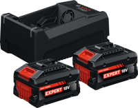 Bosch Blauw Accu Starterset EXBA18V-55 | 2x EXBA18V-55 + Lader GAL12V/18V-80 - 1600A0373P