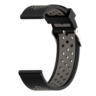 Dubbele kleur silicone sport polsband voor Xiaomi Huami Amazfit bip Lite versie 22mm (zwart grijs)