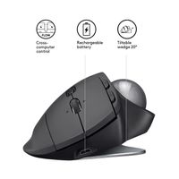 Logitech MX Ergo muis Rechtshandig RF draadloos + Bluetooth Trackball 440 DPI - thumbnail