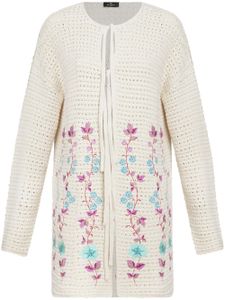 ETRO cardigan en maille à fleurs brodées - Tons neutres