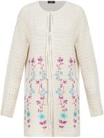 ETRO cardigan en maille à fleurs brodées - Tons neutres